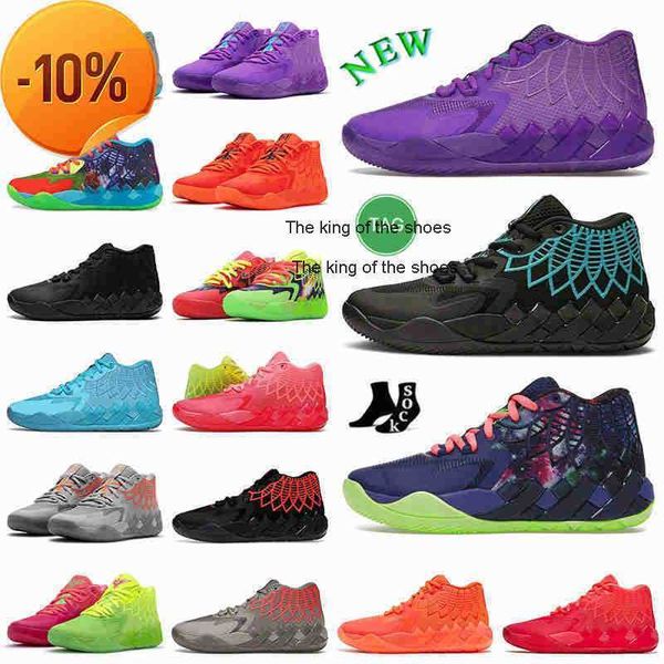 

2023lamelo shoes authentic lamelo ball mens basketball shoes mb.01 designer man melo rick and morty mb01 01 ballls galaxy blue red greenlame, Black