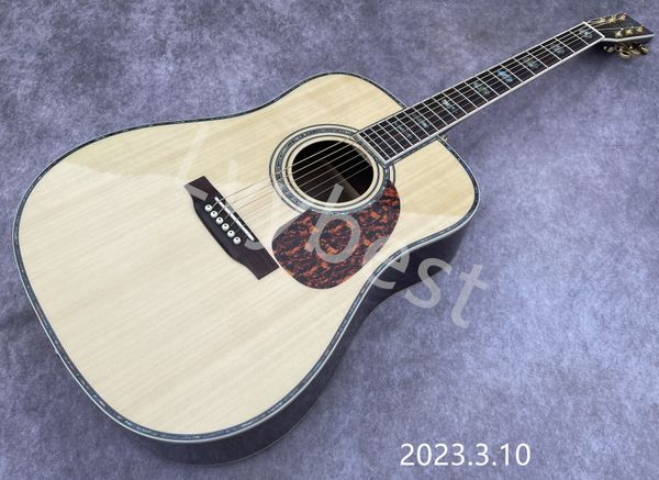 

acoustic guitar natural color solid spruce board rosewood side and back with eq red tortoise pickguard ing