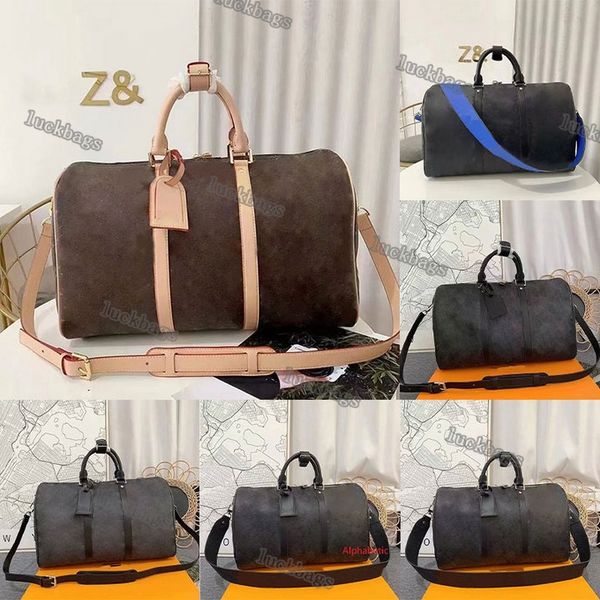 

keepall bandouliere 45 50 55 duffel bags designer mens women luxury leather m41416 travel bag canvas black brown flower printing bandouliere