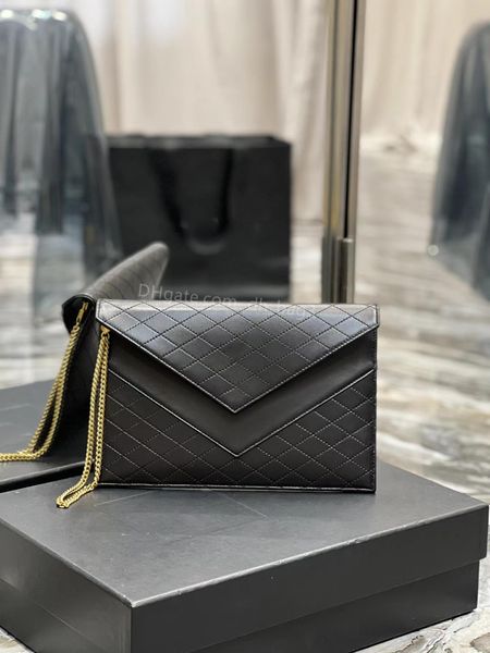 

female designer bag envelope bag chain crossbody bag handbag one shoulder bag large capacity purse sheepskin black yy gold hardware retro