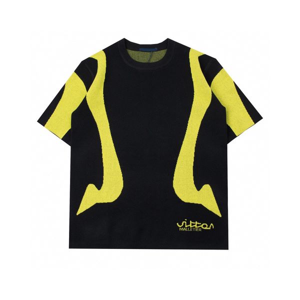 

men's plus tees & polos letter knitted sweater in autumn / winter 2022 knitting machine e custom detail crew neck cotton 21wf, Black;brown