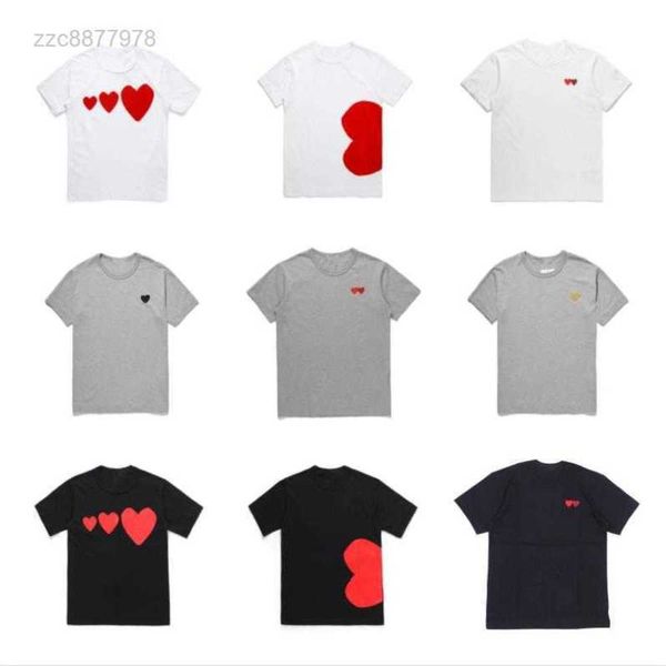 

men's oversized t shirt play designer cdg embroidery red heart commes des women shirts badge quanlity tshirts cotton short sleeve summe, White;black