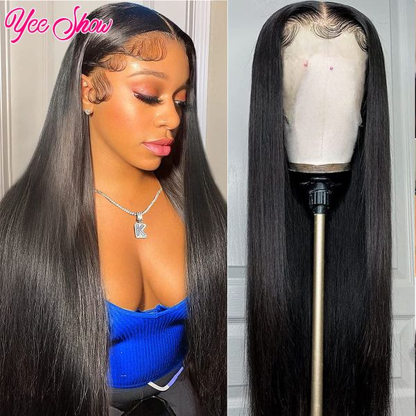 

lace wigs 32 inch straight lace front wig 13x4 human hair wigs for women peruvian human hair remy transparent hd 13x6 lace frontal wigs 2303, Black;brown