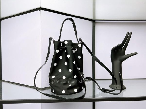 

high street fashion bucket bag shoulder bag crossbody bag luxury women's bags handbag pink / gold / black / polka dots 15 * 23cm