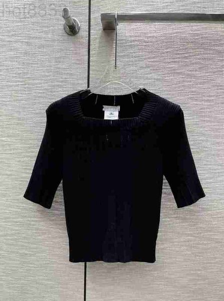 

women's sweaters designer milan runway 2023 spring summer square neck 1/2 sleeves print sweater high end jacquard cardigan designe 37ub, White;black