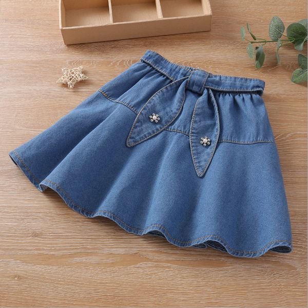 

skirts girls denim fashion blue spring korean version of the little girl children's princess dress 230310