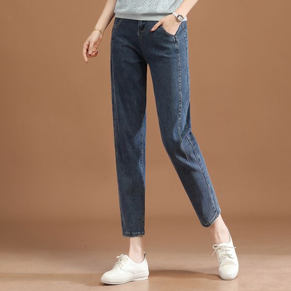 

women's jeans spring casual high waist slim women's jeans 230310, Blue