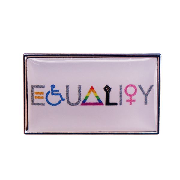 

equality rainbow letter brooch equal pride flag badge lgbtq decorative accessories cute anime movies games hard enamel pins collect metal ca, Blue