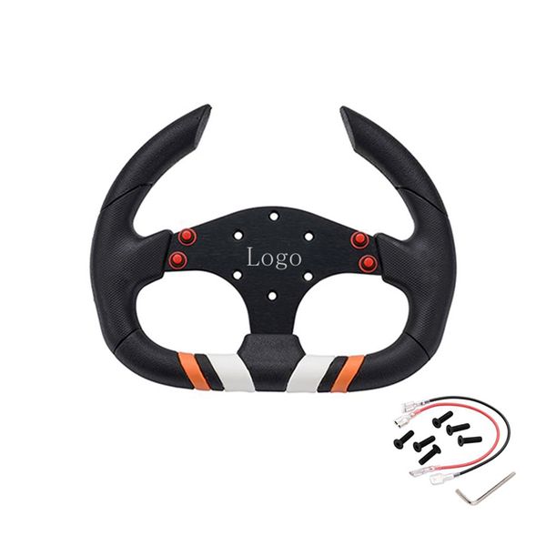 

255mm universal racing steering wheel genuine car sport 12.5" flat steering wheel with wire and button