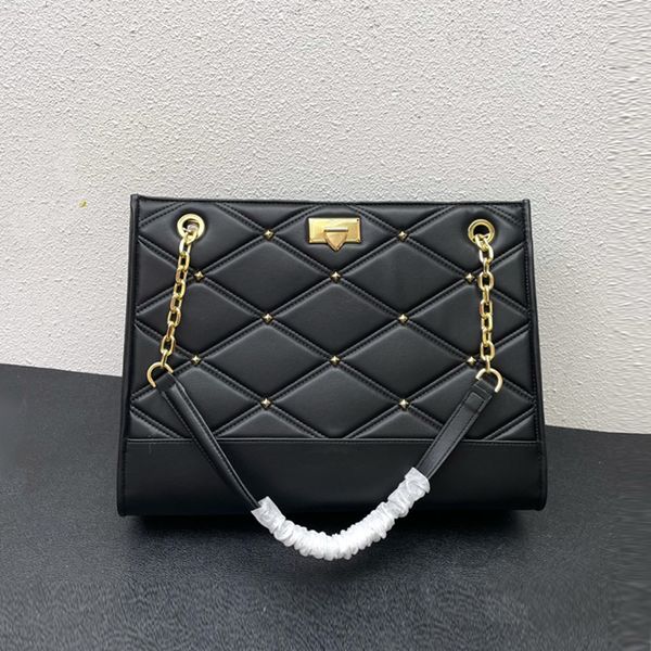 

7a designer tote shopping bag women shoulder bags black fashion handbags lady travel clutch bag wallet large size ringer riveted quilted emb