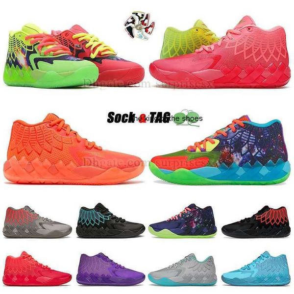 

2023lamelo shoes 2023 mb.01 mens baskteball shoes big size 12 46 lamelo ball la melo mlamelos rick and morty green red metallic gold yellow