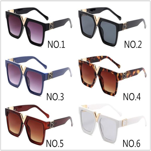 

new 2371 square sunglasses fashion anti-uv uv400 eyewear brand designer men and women glasses 6 colors252m, White;black