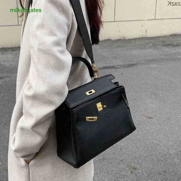 

h kelys bags 2023 leather women's designer togo bag layer cow high wide shoulder belt single cross body handbag
