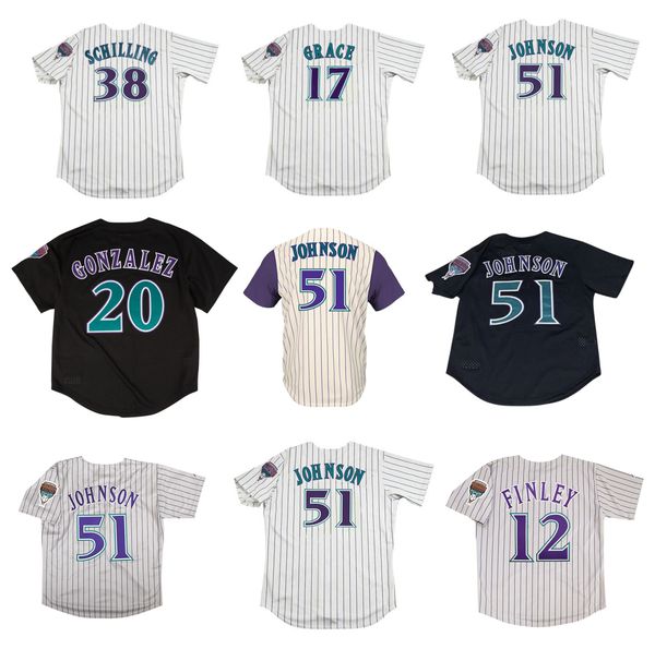 

randy johnson diamondbacks baseball jersey arizona alt ivory curt schilling luis gonzalez mark grace matt williams steve finley tony womack, Blue;black