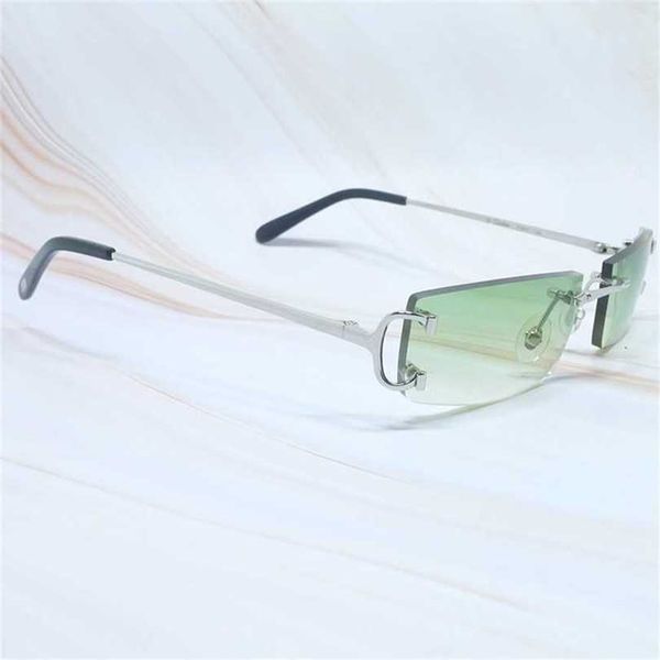 

sunglasses vintage rimless sunglasses carter small square big designer cool rapper shades party eyewear gafas de solkajia 2023, White;black