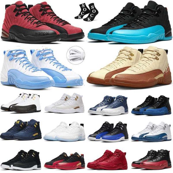 

melo mens basketball shoes jordens 12 12s dark concord hyper royal royalty nylon michigan gym red playoff stealth university gold twist jord