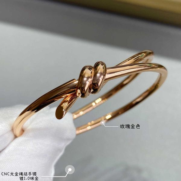 

designer42ua v gold second generation cnc carved tiffy knot tnot bracelet female 18k rose thick hand inlaid with valley ailing, Black