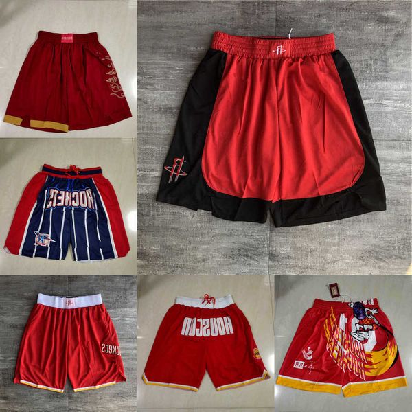 

houston''rockets''men throwback basketball shorts pocket, Black