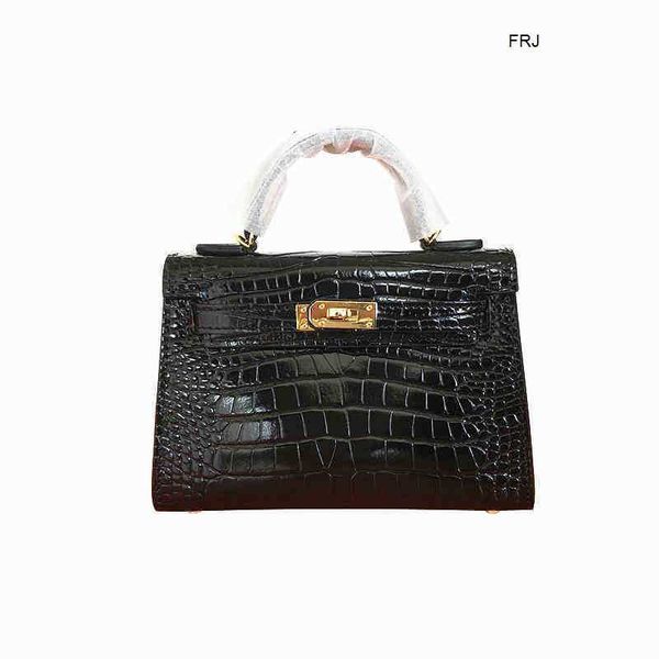 

designer kelys bags kellies handbags herms custom same high gloss leather second generation crocodile pattern mini bag womens single shoulde