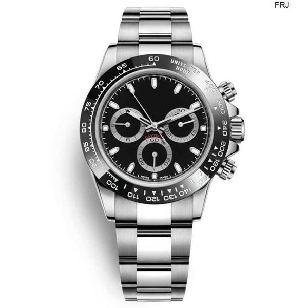 

designer watches rolax mens mechanical 2023 full stainless steel japan vk64 chronograph movement 5atm waterproof luminous diver montre de lu, Slivery;brown