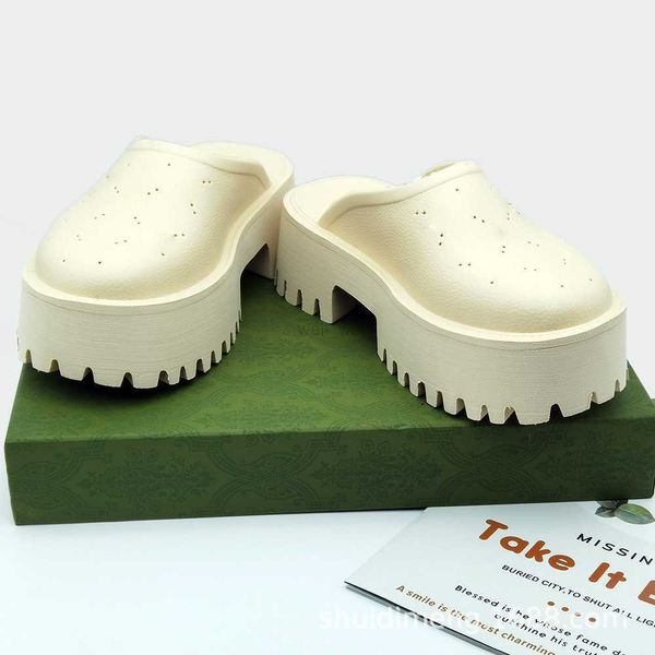 

designers slippers perforated logo slip-on platform rubber mules sandals floral slides men women flats snaker platform sandal striped slider, Black