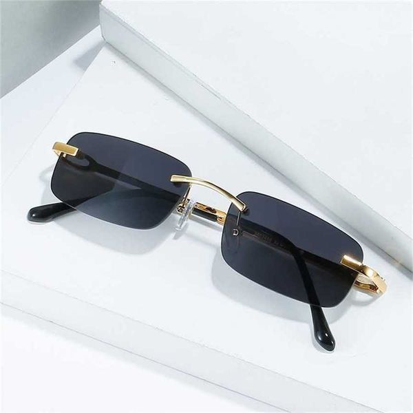 

sunglasses new sunglasses and women's new card frameless trend leopard head small box optical sunglasseskajia 2023, White;black