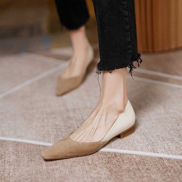 

dress shoes ins mixed color grandma shoes women sneaker genuine leatherflock flats woman moccasins small square toe wood heels loafers 2021, Black