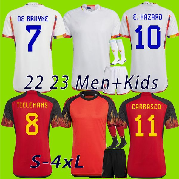 

soccer jerseys 2022 word cup batshuayi r.lukaku carrasco football shirts tielemans de bruyne jersey de bruyne national team kids kit player, Black;yellow