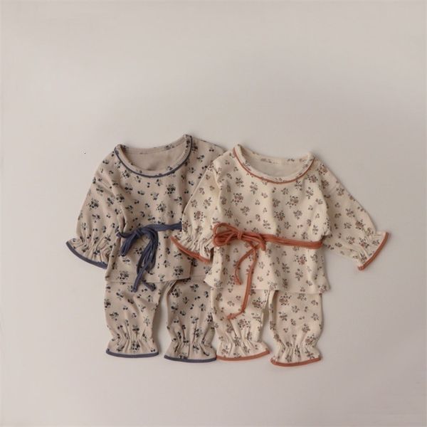 

pajamas kids and mother pajamas set tracksuit parent-child nightgown floral belt home suit sleepwear robe children elastic comfortable 23031, Blue;red