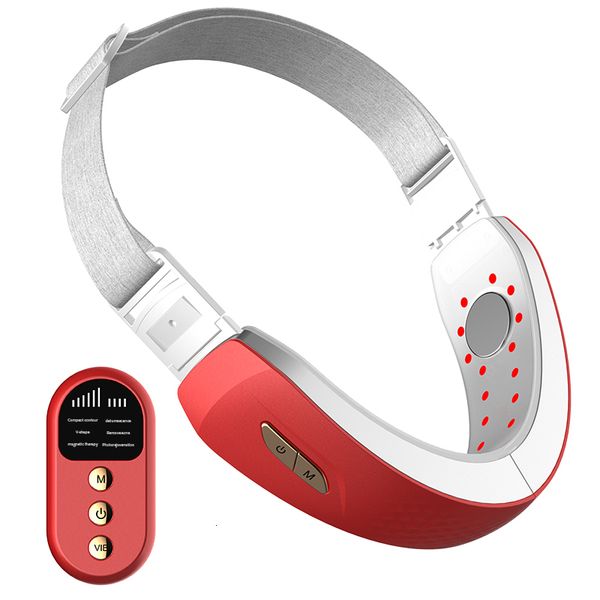

face massager lifting device led pon therapy slimming vibration double chin v shaped cheek lift belt 230309