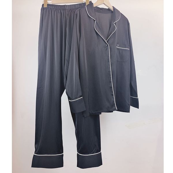 

women's sleepwear long sleeve women pajamas comfortable satin silk sleepwear two piece set summer loungewear home wear 230310, Black;red