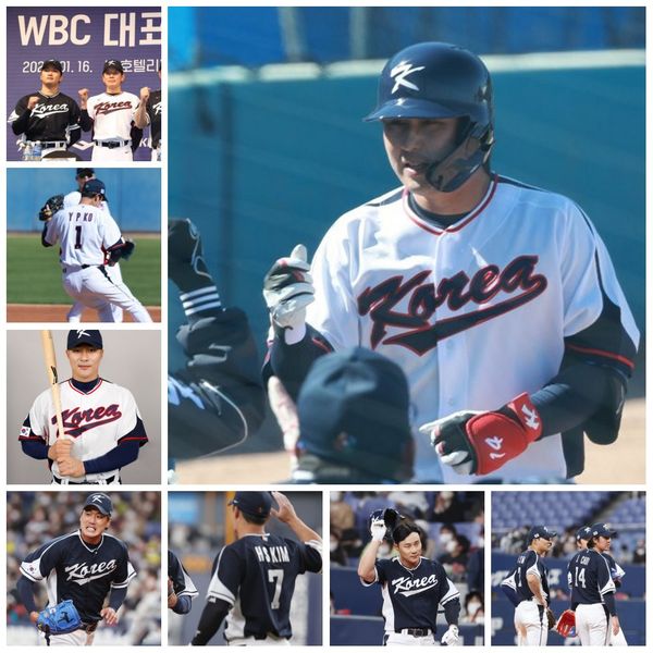 

team south korea 2023 world baseball classic jersey wbc ha-seong kim choi ji-hoon edman go woo-suk gwak been jung woo-young oh ji-hwan so hy, Blue;black