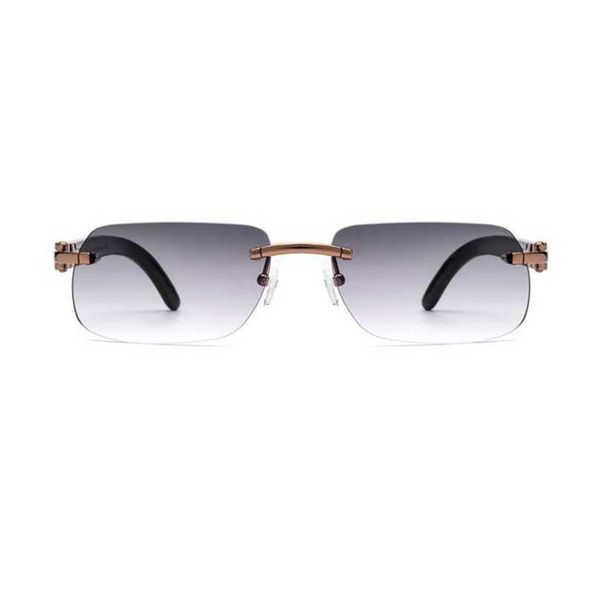 

sunglasses natural horn man uv400 rimless rectangle glasses for men vintage sunglasses withkajia 2023, White;black