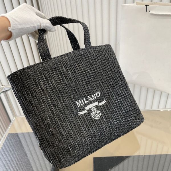 

brand designer bag summer luxury lafite straw woven bag straw woven bag beach bag tote super lightweight large capacity pra fashion nylon ba