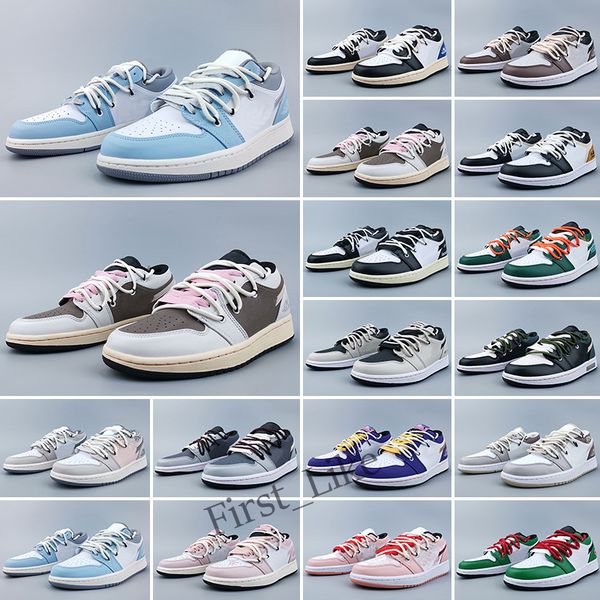 

designer jump man 1 retro low basketball shoes og 1s triple white shadow designer university blue unc black bred toe light smoky grey mens w