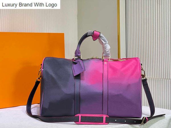 

l bag handbags large capacity luggage bags classic speedy l luxury designer handbag fashion gradient pastel shades men's luggage travel, Black