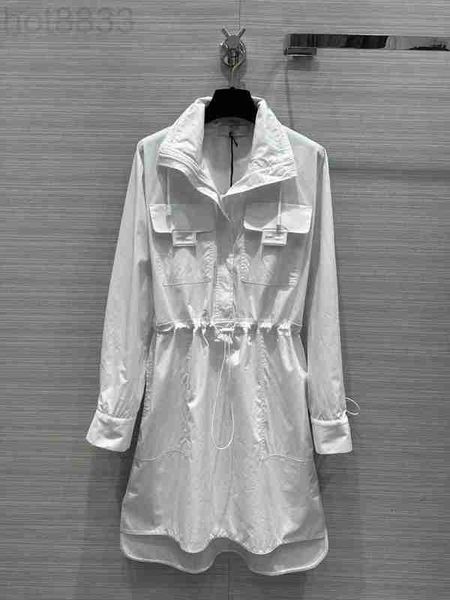 

runway dresses designer milan dress 2023 new spring summer lapel neck long sleeve brand same style dres dlhe, Black