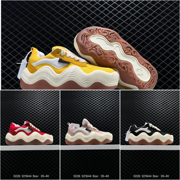 

heyday melted sneakers designer casual shoes womens platform spring thick bottom canvas shoe wavy bread dad shoe thick soled rubber trainers