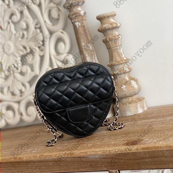 

totes tier mirror quality luxuries designers womens heart bags small real leather lambskin purse quilted flap bag handbag crossbody senl