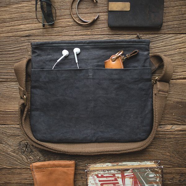 

waist bags maden mens waxed canvas messenger travel school work tools crossbody 230310