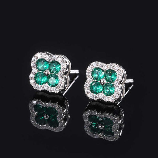 

earings s925 all-body silver high-carbon diamond independently packaged flower color treasure simple daily women's earrings, Golden