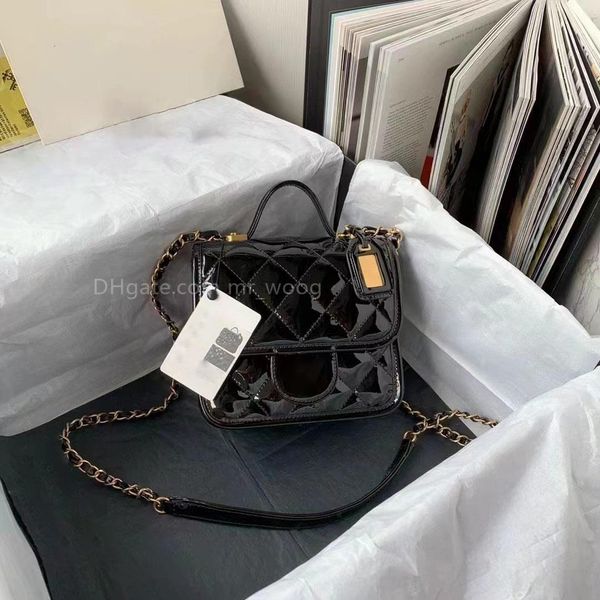 

shopping bag patent leather mini bag fang fatty bag chain bag single shoulder bag 5a quality