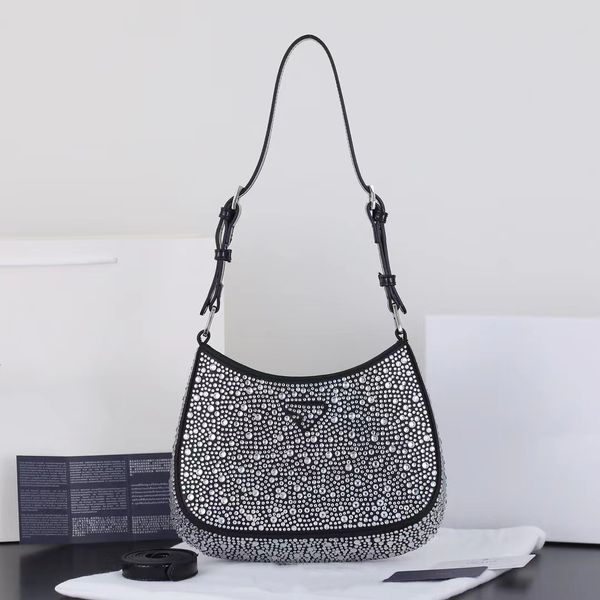 

shoulder bag with rhinestones new tote bag designer with box clutch bag women handbags with zipper underarm bag girls wallet purse 8801