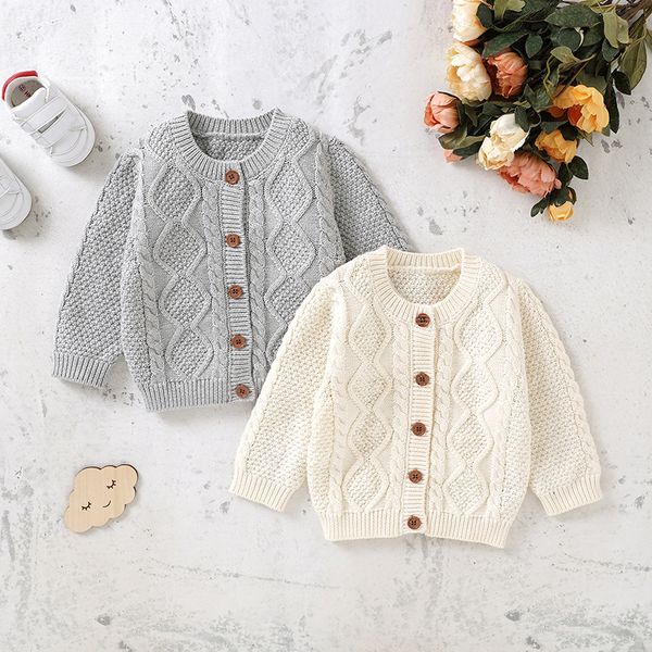 

cardigan baby sweaters autumn winter born netural long sleeve jackets coats casual solid knitted toddler infant boy girl knitwear 230310, Blue