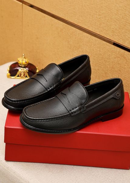 

2023 mens dress shoes formal wedding footwear new brogue shoes male brand slip-on formal party flats zapatos hombr size 38-45, Black