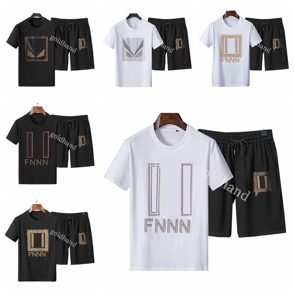 

designer summer man tees casual loose shorts t shirt hip hop street skateboard diamond luxury glitter t shirt, White;black