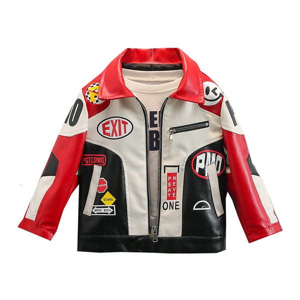 

jackets fashion boys leather creative hiphop street for 110years child kid pu motorcycle clothing 230310, Blue;gray