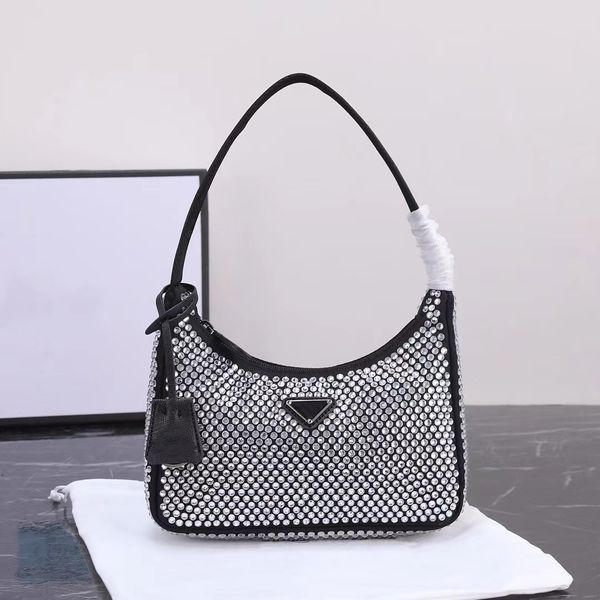 

diamond evening bags women designer shoulder bag 2 colors black silver bling bling semi rhinestones hobos pursers