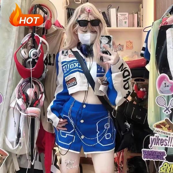 

womens jackets embroidery jackets removable motorcycle jacket women american gothic racing harajuku oversized y2k women clothing 230310, Black;brown