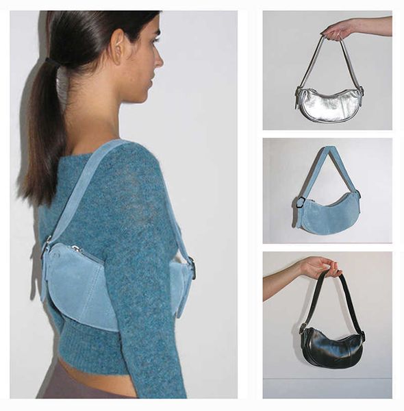 

small crowd design underarm pea spring and summer 2023 one-shoulder cross-body cowhide crescent bag female 230310
